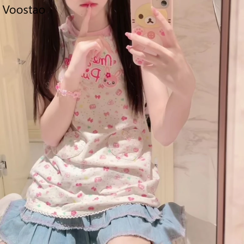 Sweet Lolita Style Dress Women Cute Y2k Rabbit Embroidery Kawaii Party Mini Dresses Female Korean Fashion Princess Dress Summer