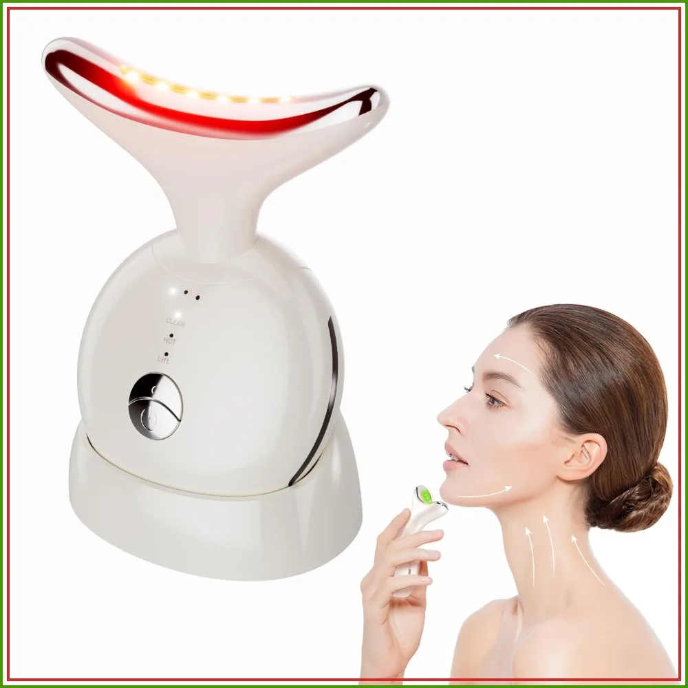 7 in 1 Face Massager Tool, Red Light Therapy for Face and Neck, Portable Face Lift Device, Double Chin Reducer