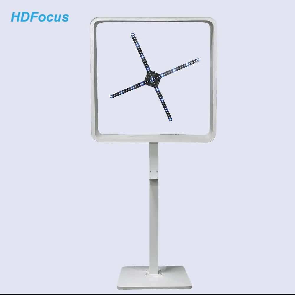 

75 см голограмма 3d голографическая рекламная машина обнаженные глаза 3d Wi-Fi светодиодный вентилятор с напольным квадратным витрином