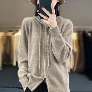 100% סוודר cashmere נשים מעובה קרדיגן אופנה רופף מזדמנים מזדמנים קשמיר נשים של מעיל העליון מעובה גרסה קוריאנית