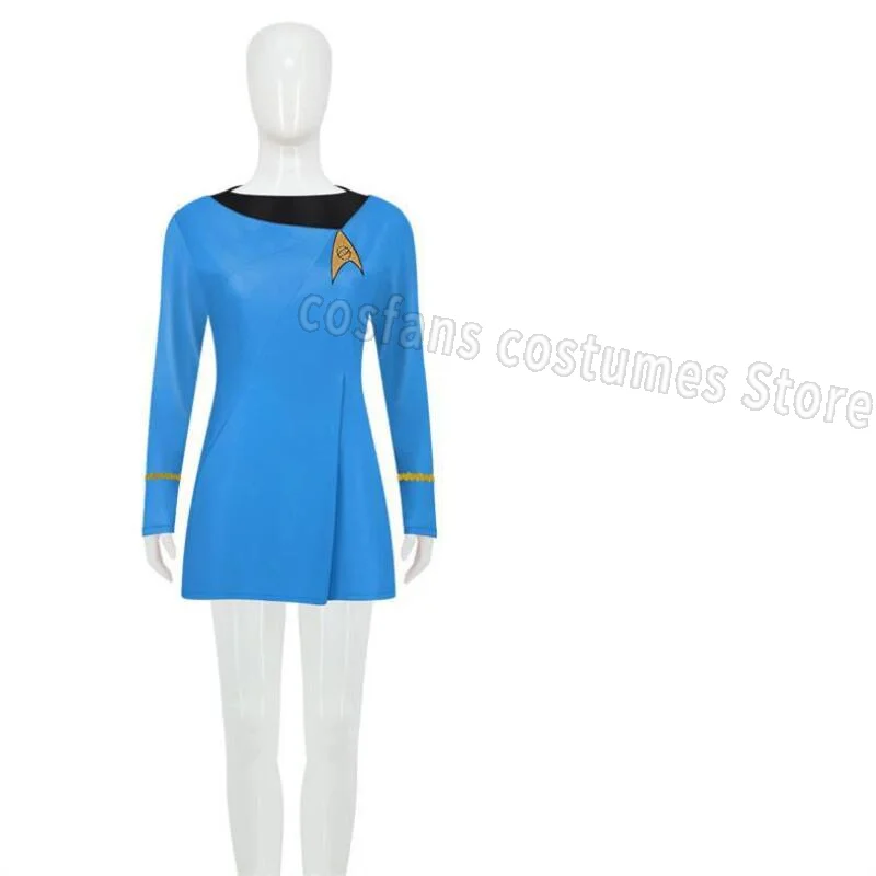 Ster Cosplay Trek Verantwoordelijkheid Uniform TOS Rood Geel Blauw Jurk Cosplay Kostuum Party Halloween vrouwen Badge Hot Selling