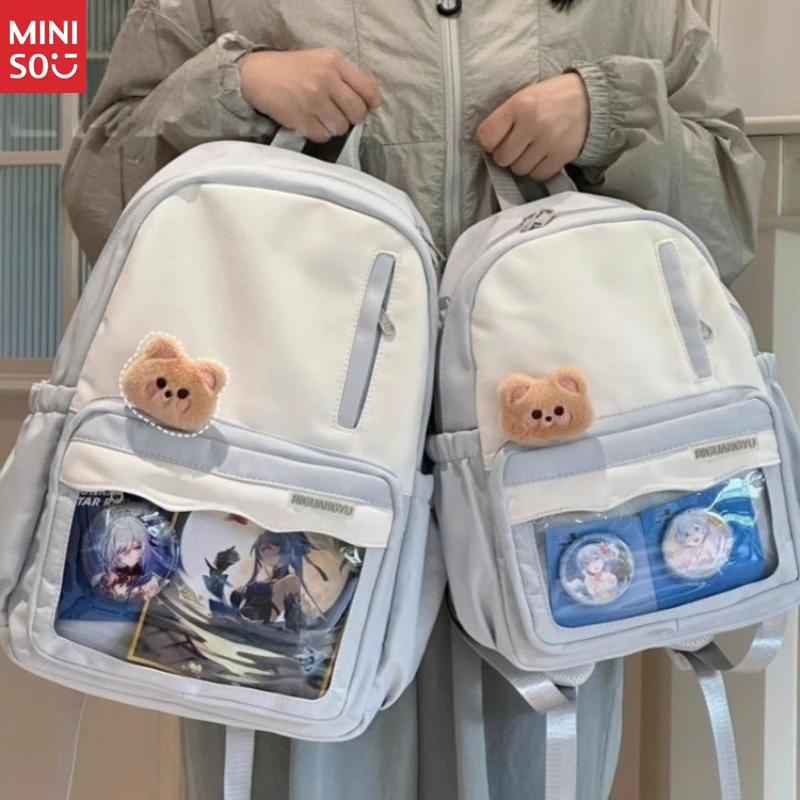 

Miniso Korean Minimalist Backpack 2025 | Aesthetic Design, Large Student Bag