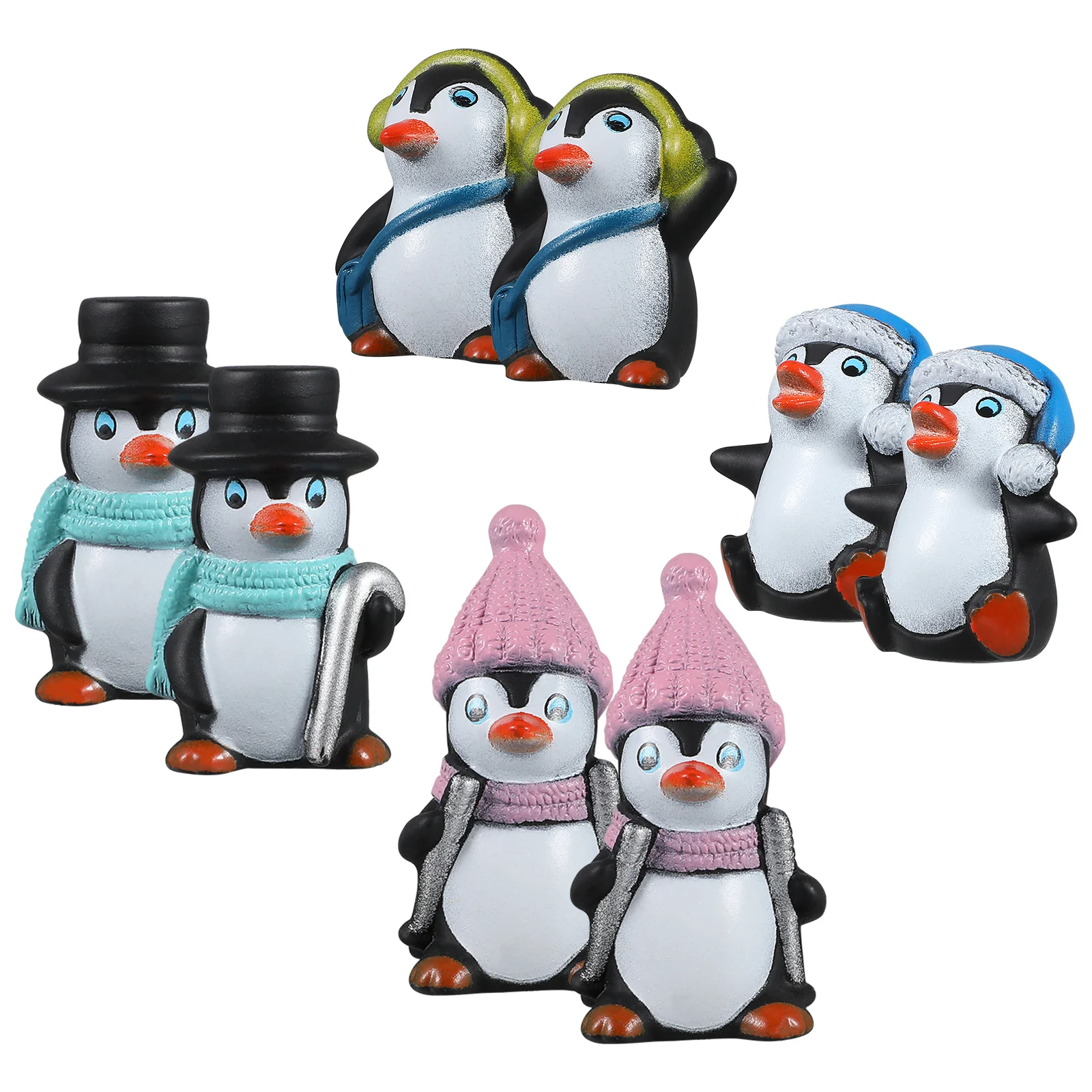 

NUOBESTY 8pcs Mini Penguin Figurines DIY Miniature Landscape Decoration for Cake Keychain Dollhouse penguin figurines decor