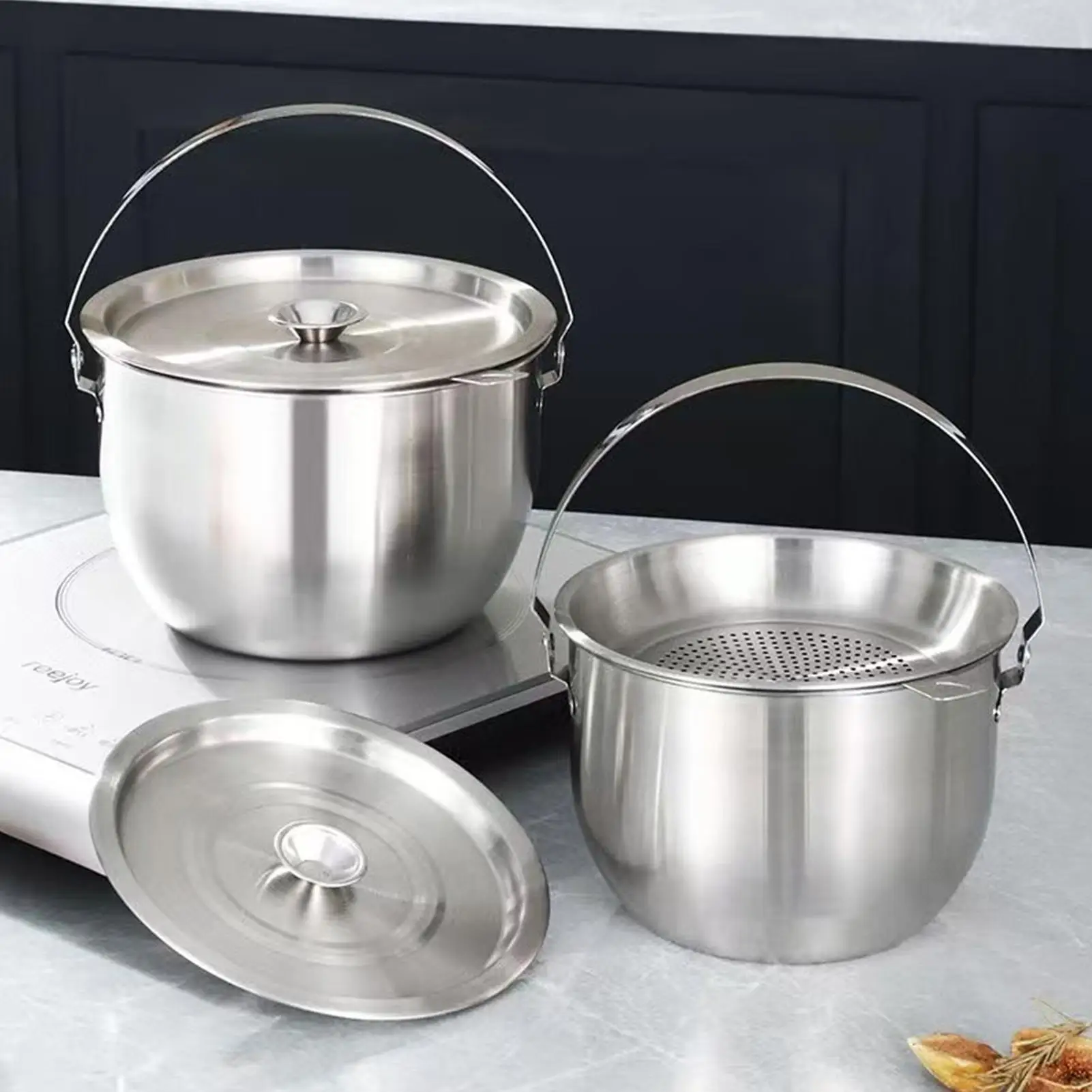 

Tableware Cookware with Lid Handle for Home Outdoor Travel Campfire Pot Outdoor Camp Pot Camping Supplies Kitchen Accessories