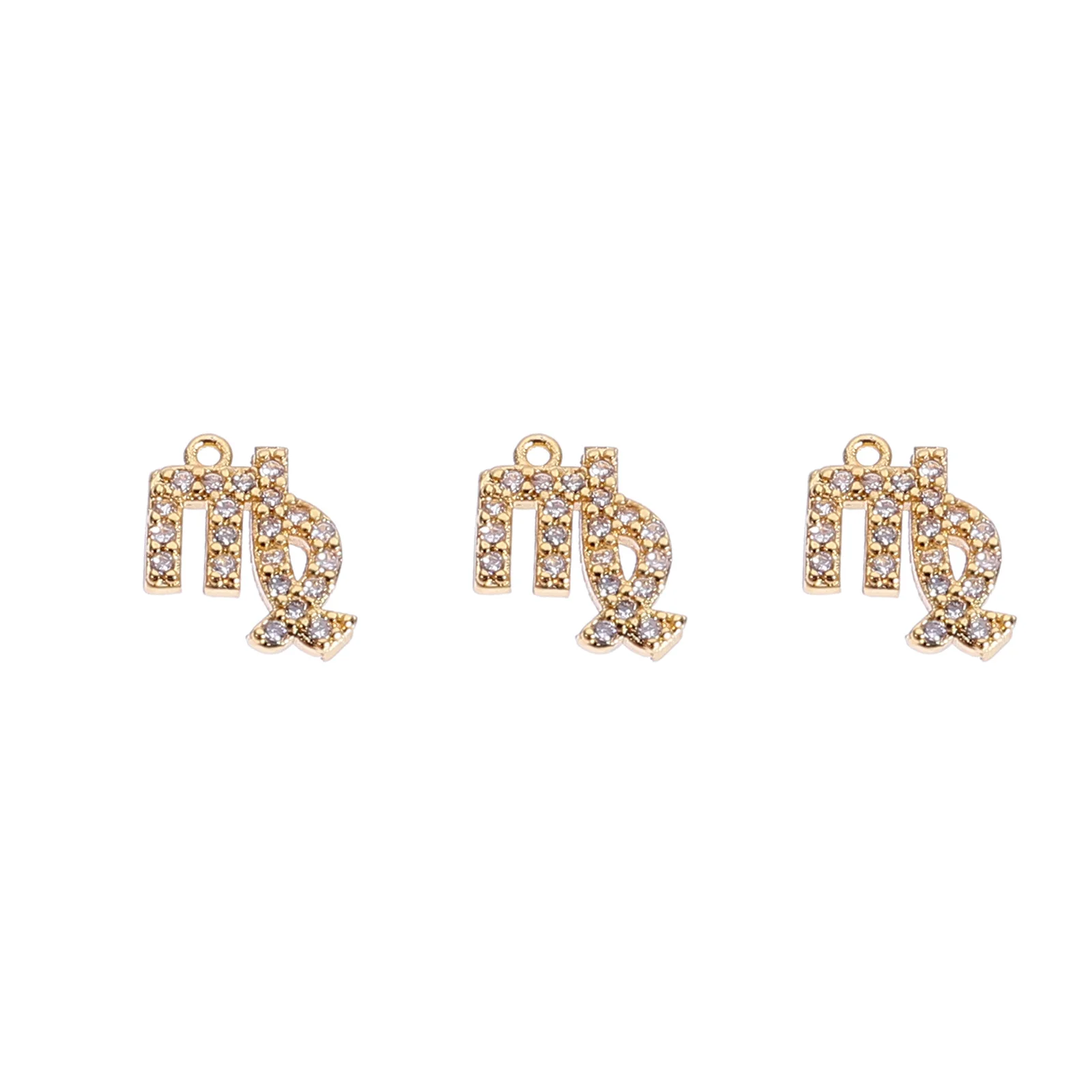 

3Pcs Zodiac Pendant Earrings Elegant Copper Virgo Ear Studs Sparkling DIY Jewelry Gifts for Women Fashion Party Vacation Wedding