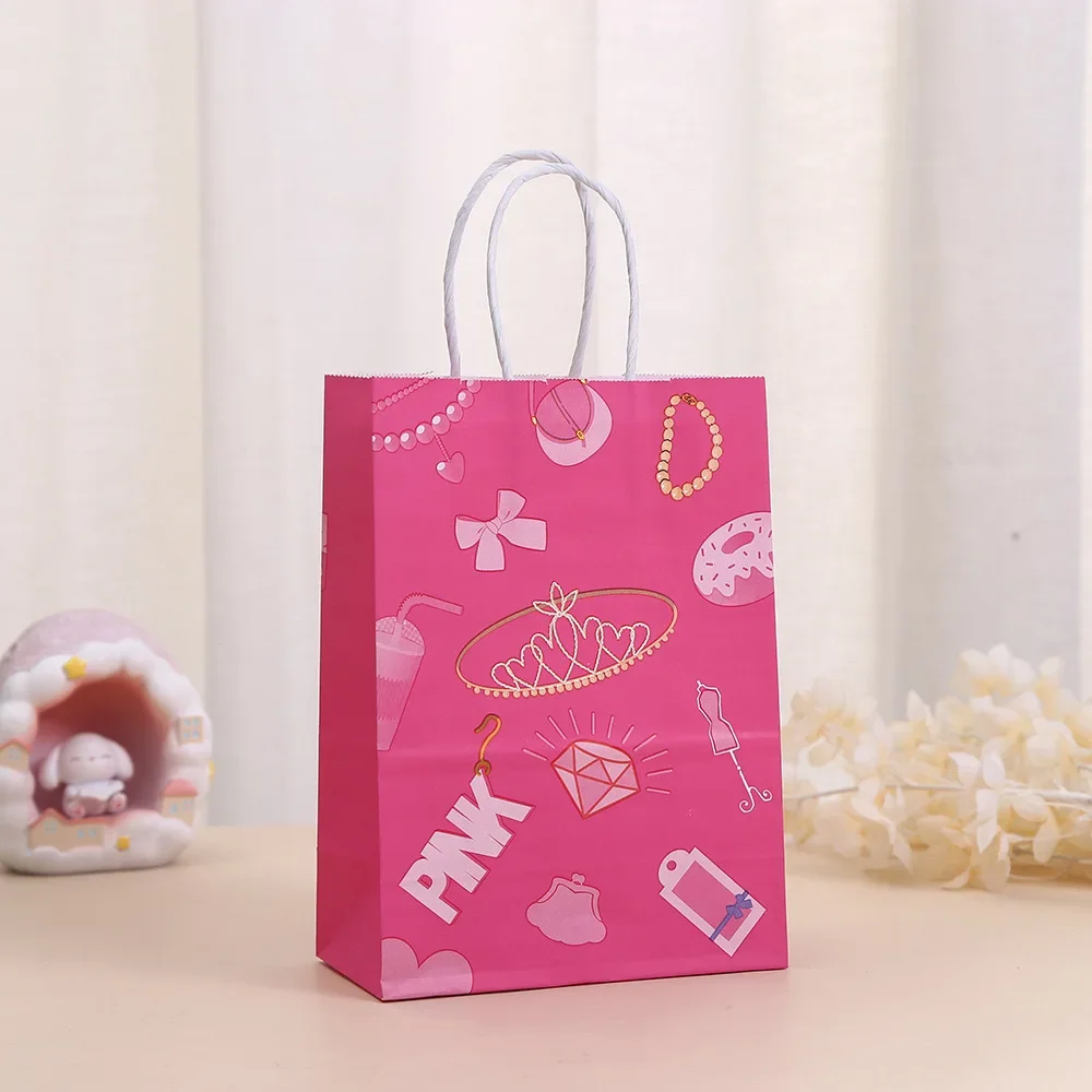 Sac de princesse Barbie Kawaii pour enfants, sacs cadeaux de fête, décoration d'anniversaire de dessin animé mignon, fournitures de fête de bijoux de bonbons, cadeaux de jouets