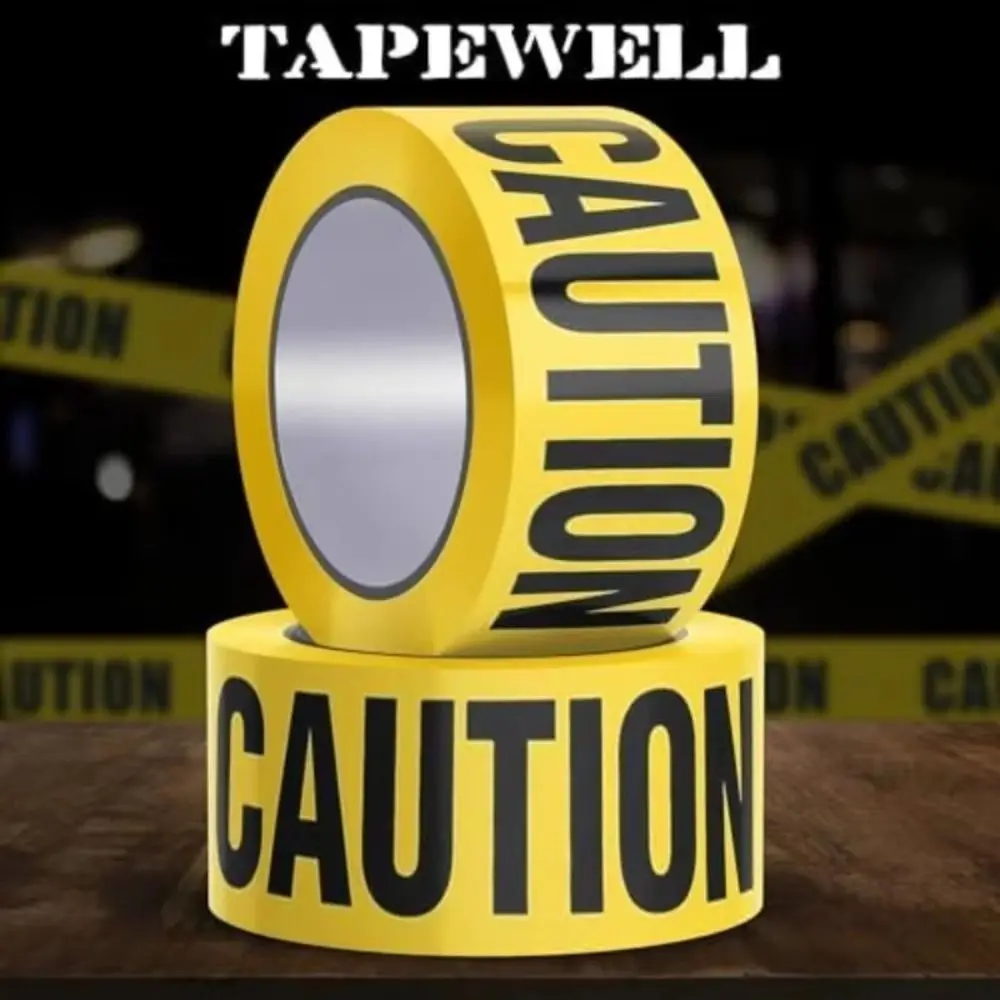 

Premium Yellow Caution Tape Bold Black Text Thickened PE Warning Tape Bright Yellow Bold Lettering Hazard Tape Party Decoration