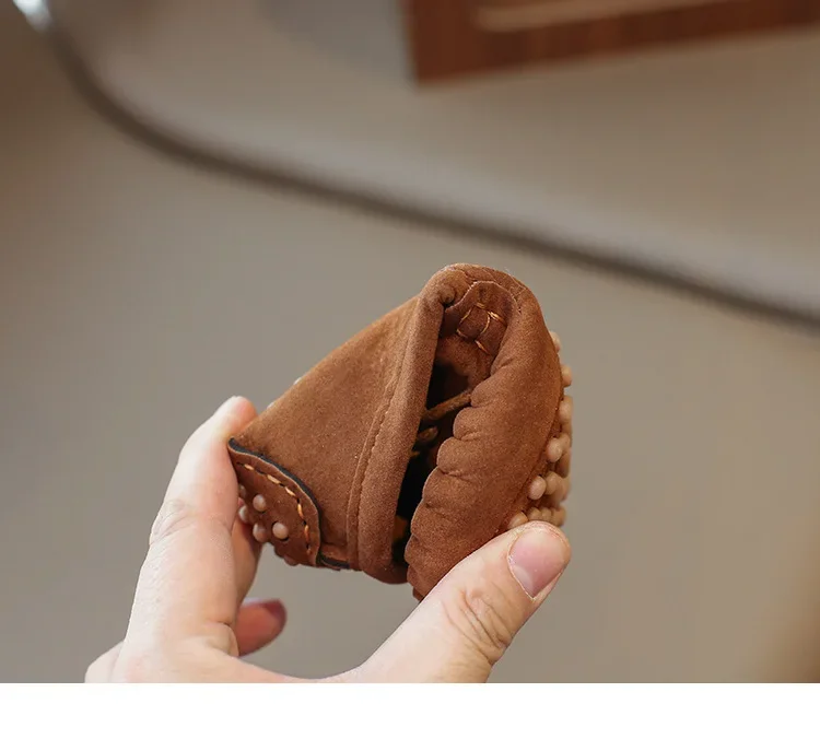 Mokassins für Jungen und Mädchen, weiche, atmungsaktive Slip-On-Schuhe für Kinder, modische, lässige Slipper, flache Schuhe mit Knoten, klassischer britischer Stil, neu – Detail 15