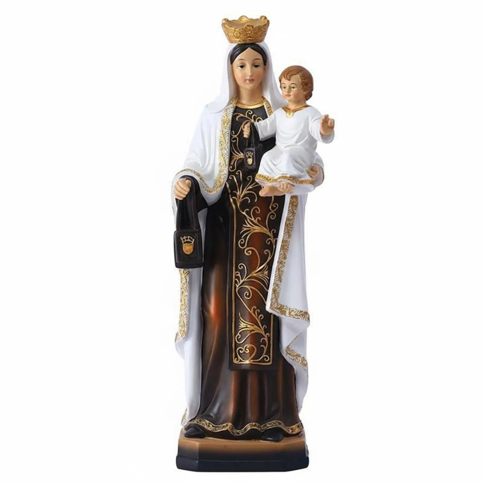 Resin Mother Child Statue Decorative Sculpture for Desk Home Accent Family Love Figurine Modern Mantlepiece Decor