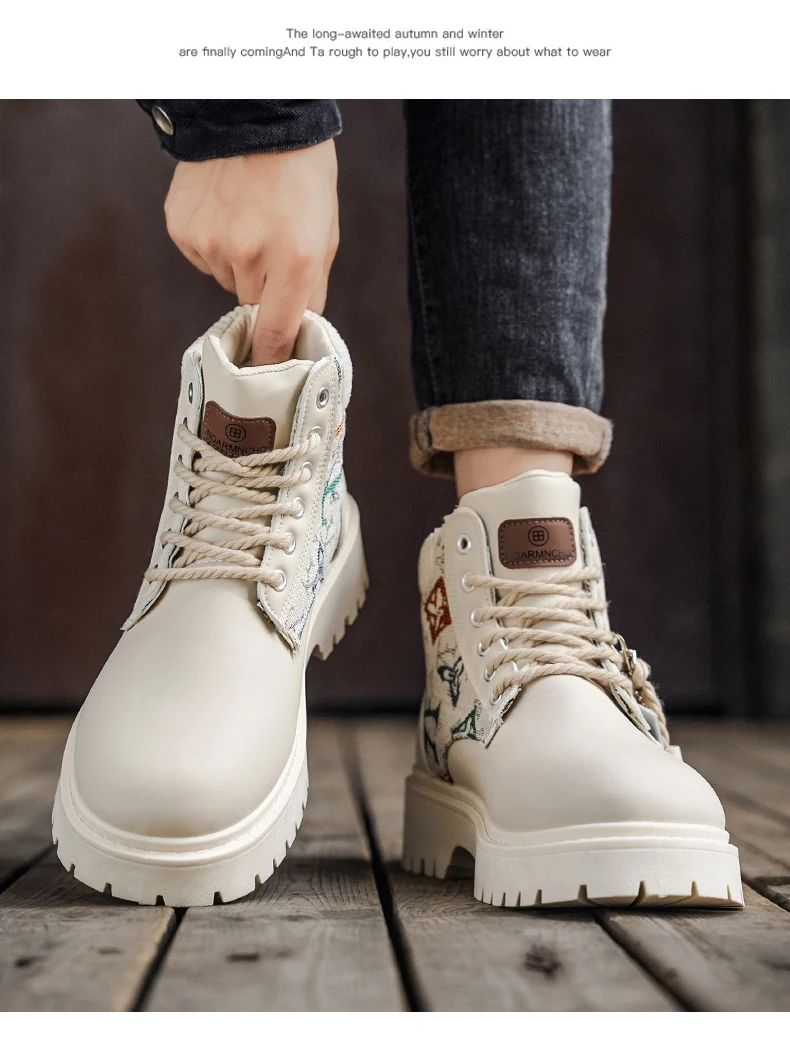Herrenstiefel, klassische Alltagsschuhe für alle Jahreszeiten, mit breiter Zehenpartie, weiche Sohle, rutschfest, atmungsaktiv, vielseitig einsetzbar, hoher Schaft, bequeme Outdoor-Arbeitsstiefel. – Detail 11