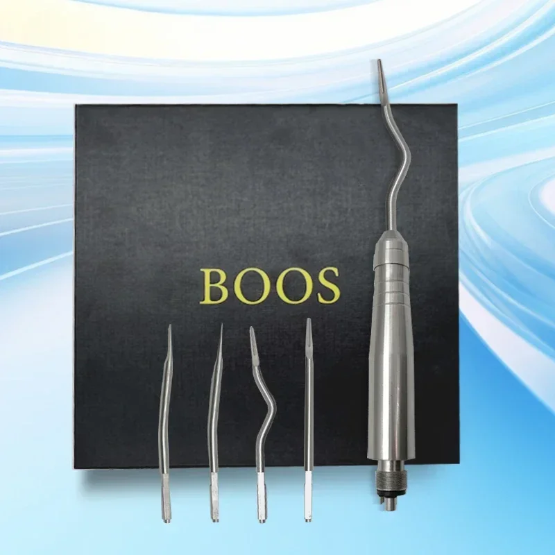 Dental BOSS Clinic Elevator Set, 4 Holes, Tungsten Tips, Effortless Painless Tooth Extraction with Advanced Pneumatic Technology