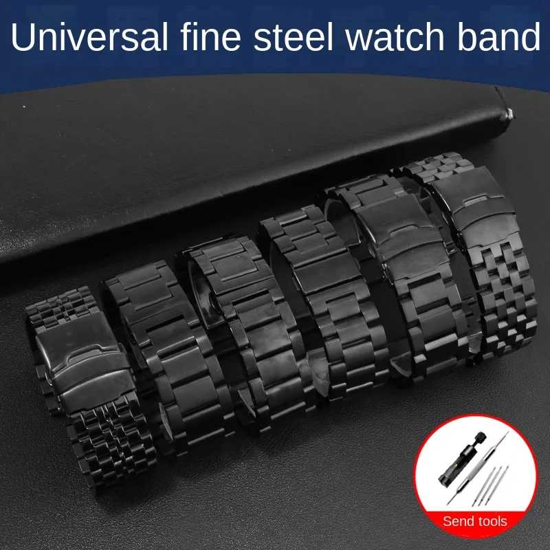 

Universal Flat Straight Interface Solid Precision Steel Watch Strap Of Various Brands 18/20/21/22/23/24mm