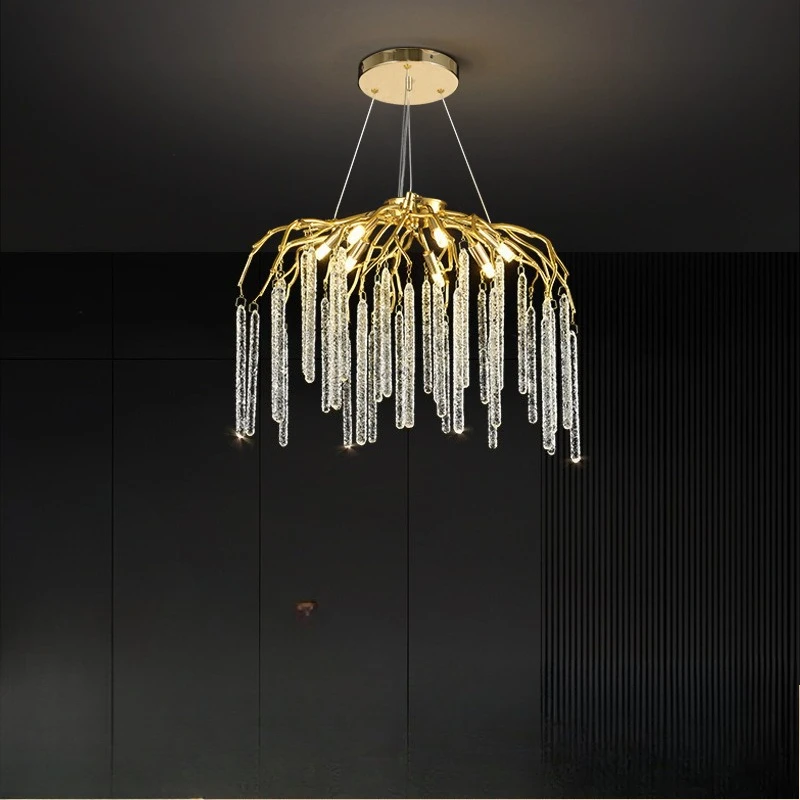 

Легкая роскошная хрустальная люстра для гостиной, простая столовая, головная спальня, фары, роскошная американская ветка, люстра