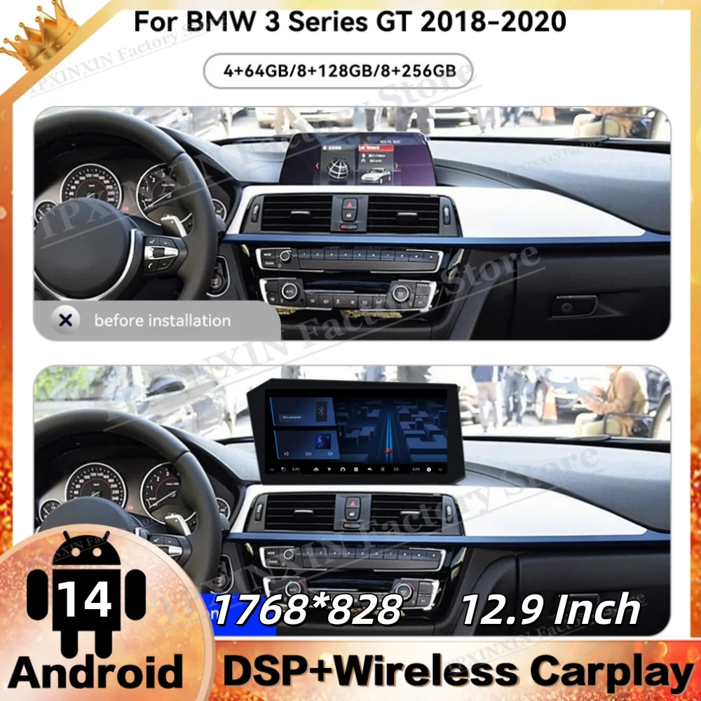 Multimedia Android Car Radio For BMW 3 Series GT 2018~2020 GPS Navigation Smart HD Screen Mirror Link Stereo Receiver Head Unit