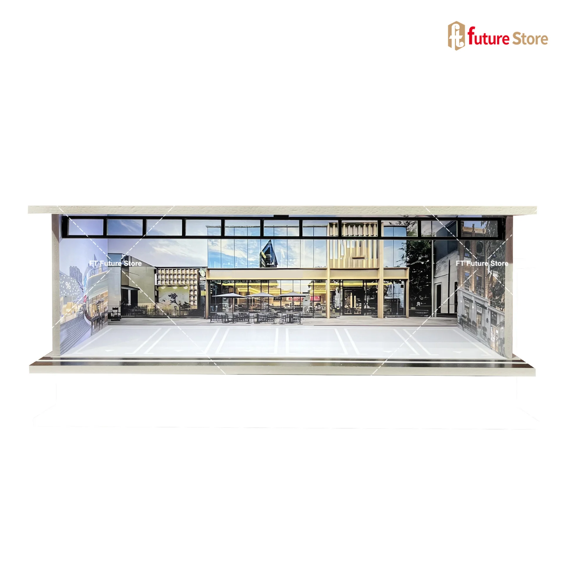 1/64 Schaal Garage Scène Model Verlichting Gemonteerd Parkeerplaats Diorama Parkeerplaats voor Miniaturen Figuur Auto's Display