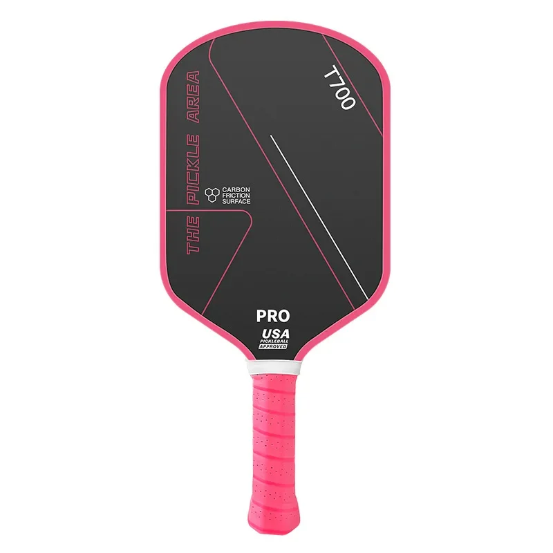 

T700 Pickleball Paddle Carbon Fiber Surface USAPA Approved Carbon Fibre cold Pressed Racket Pink Red Black