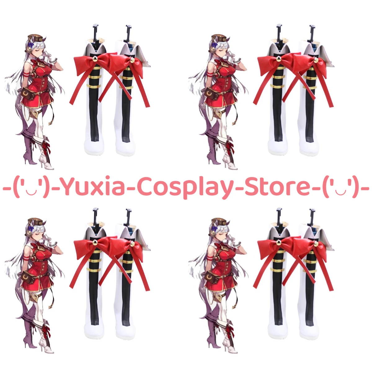 Yuxiacosplay! Uma Musume Pretty Derby Gold Ship Cosplay Shoes Anime Game Character Prop PU Leather Boots Halloween Party Costume