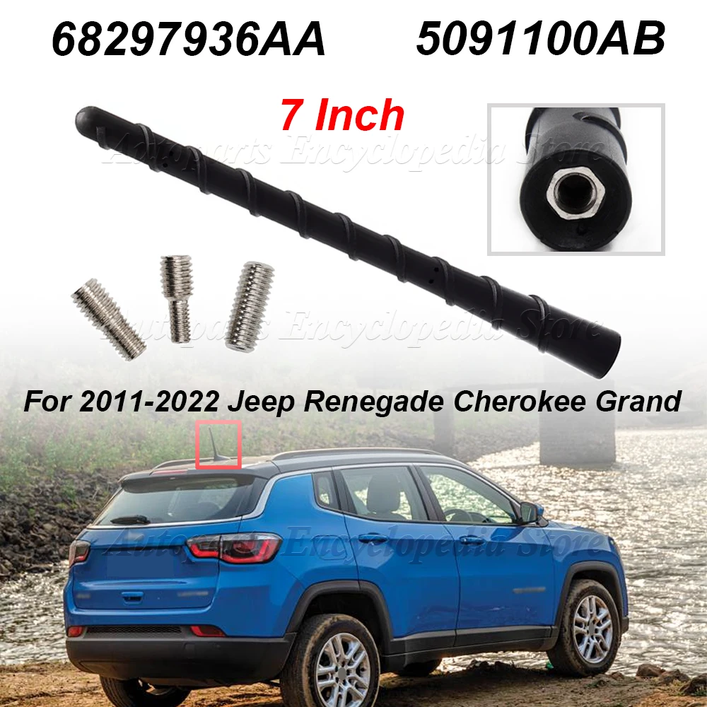 Antena de Radio para Dodge Journey, Avenger, Jeep Cherokee y Liberty 2011-2017, Fiat Dodge 68297936AA, Mástil de Antena de 7 Pulgadas 5091100AB