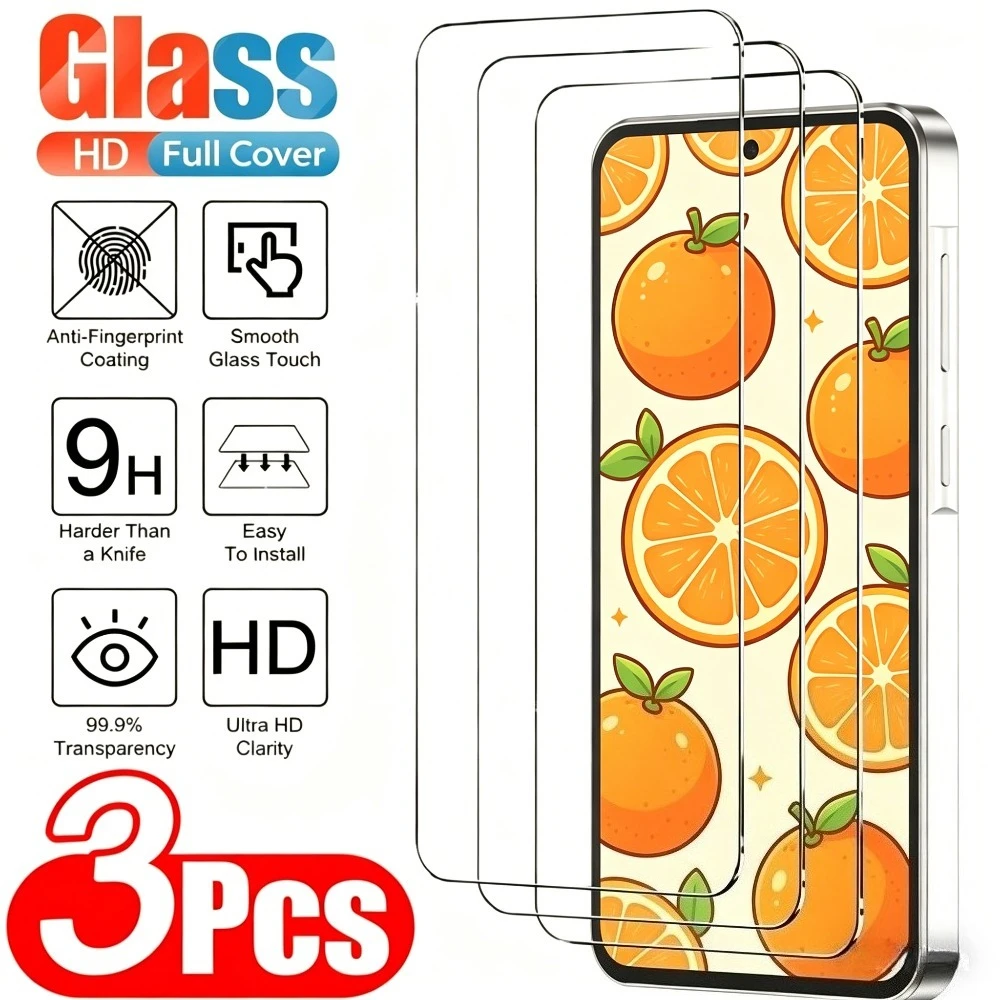 

3Pcs Ultra Clear Tempered Glass for Samsung A57 A56 A55 A53 A37 A36 A35 A33 Screen Protector for Samsung A15 A16 A17 A25 A26 A27