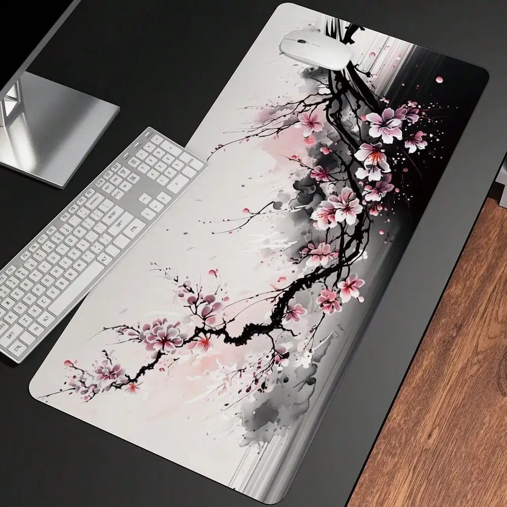Mousepad Large XXL Cherry Blossom Art Print Anime Landscape Pretty Cute Mousepad Rubber Mousepad Computer Accessories Keyboard Mouse Popular Mat Table Mat Floor
