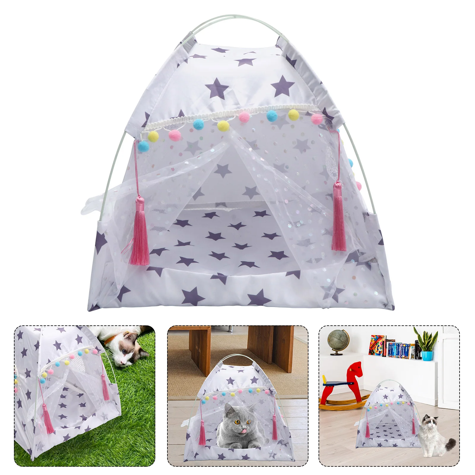 

Pet Covered Bed Dog Tents for Small Dogs Puppy Washable Kennel Hideaway