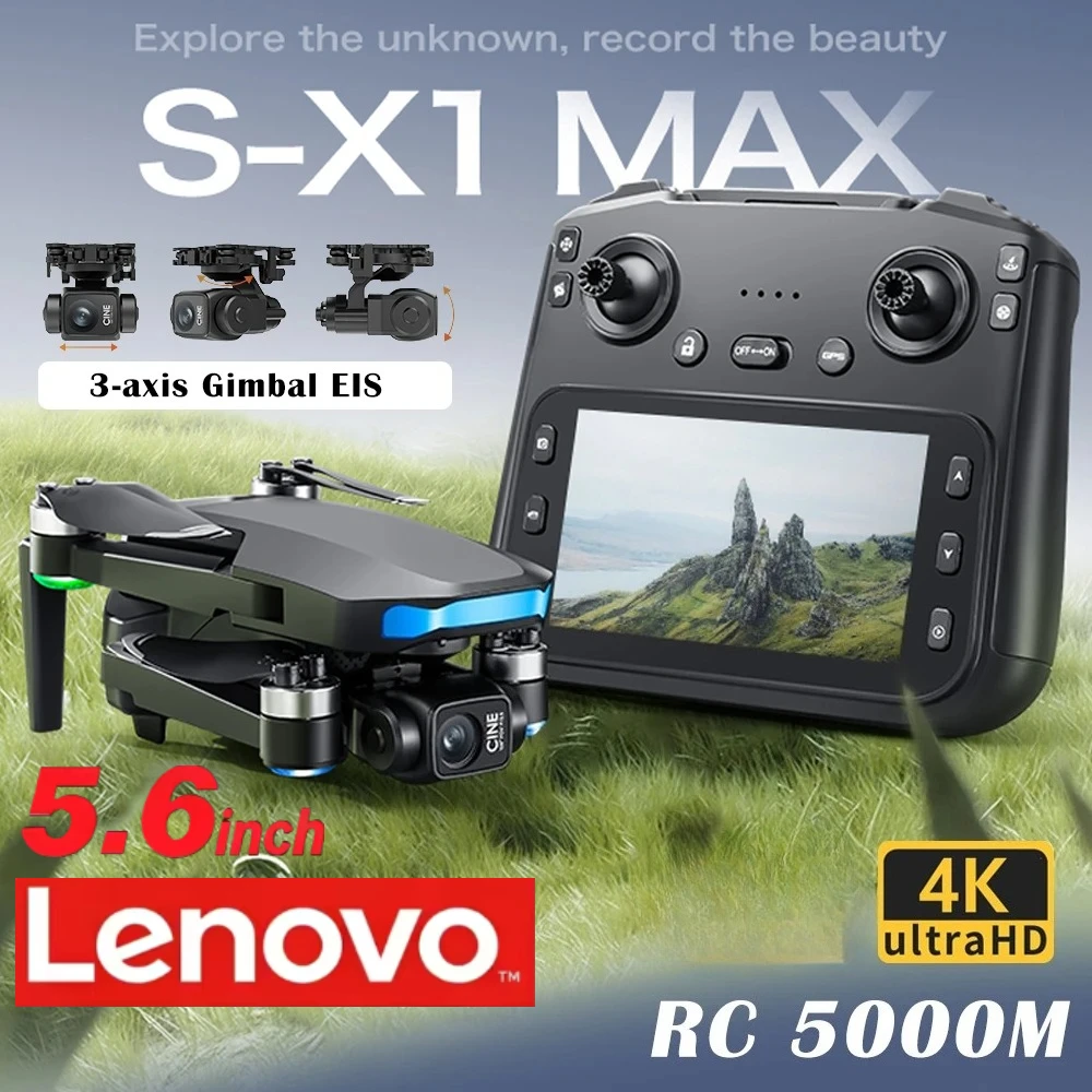 Lenovo Professional GPS S-X1 Drone Three-axis gimbal 8K HD Camera WIFI 5G Brushless FPV Obstacle Avoidance Quadcopter