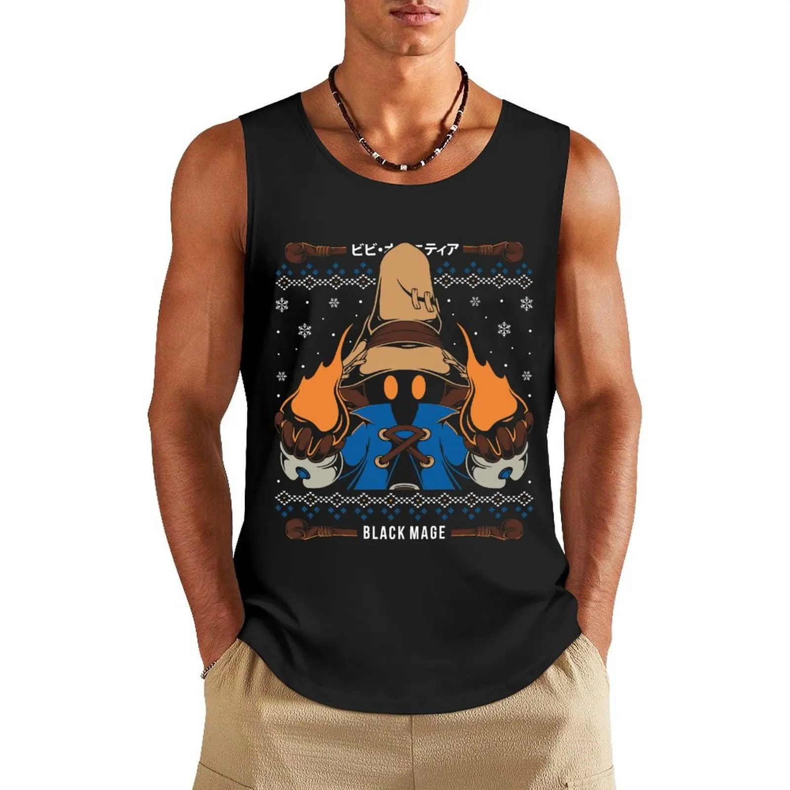 Vivi Ornitier Black Mage Christmas Tank Top gym clothes man cotton t-shirts man mens designer clothes Sleeveless top