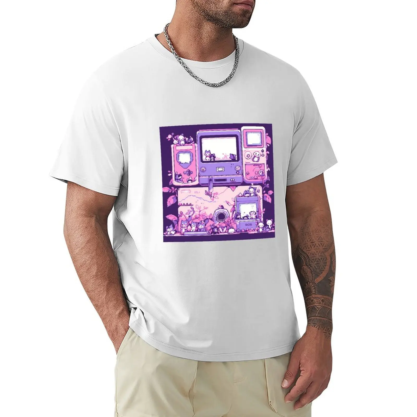 

TV games pixel T-Shirt customs design your own customs T-shirts for men cotton