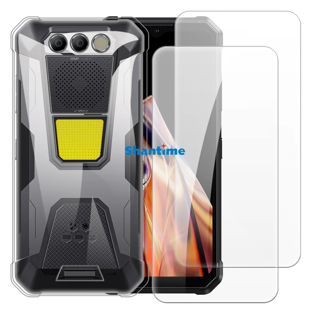 Soft Case + 2 Pack Tempered Glass Screen Protectors for Fossibot F106 Pro Full-Body Protection