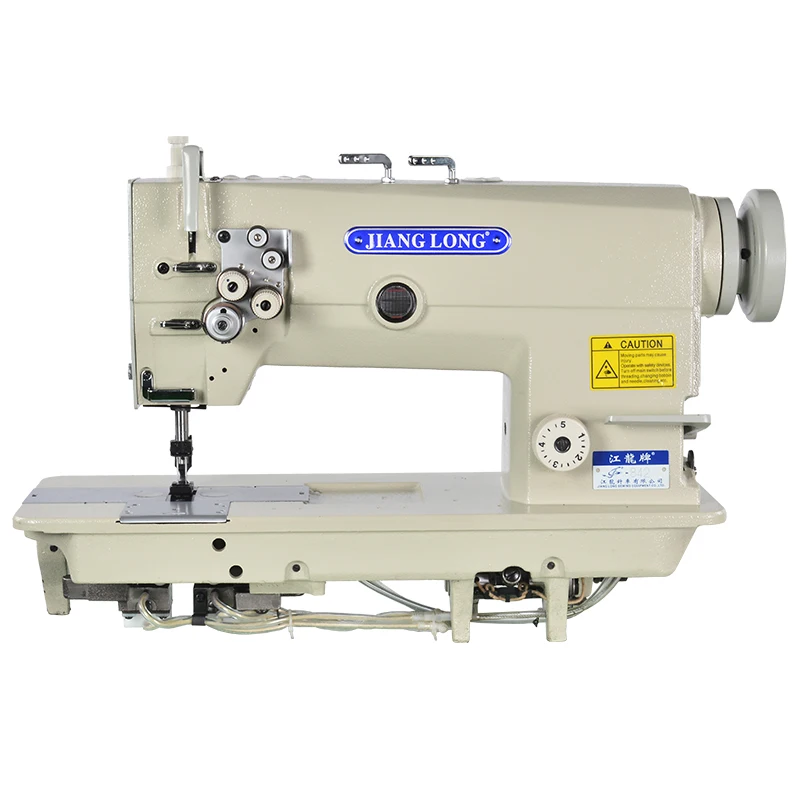 

Промышленная швейная машина челночного стежка с двойной иглой, плоской платформой, автоматической унисонной подачей и петлевым стежком, оптовая цена 842