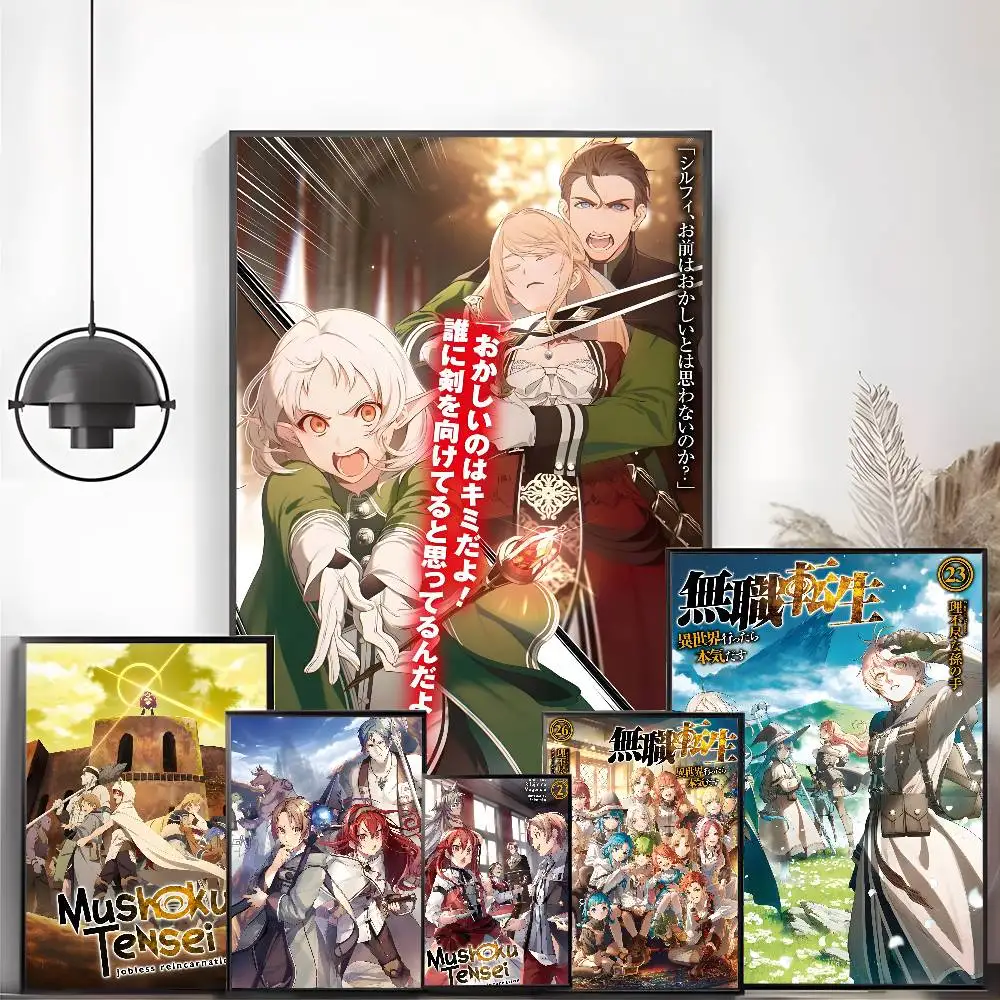 Mushoku Tensei Jobless R-Reincarnation Poster High-definition Art Sticker Self Adhesive Waterproof Home Decoration