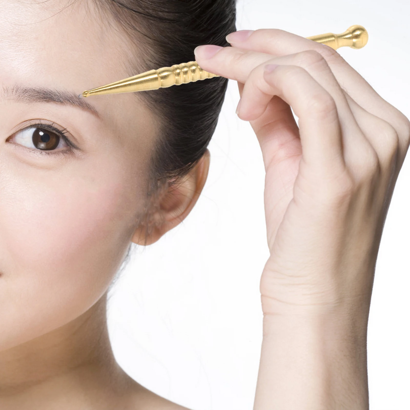 

Маленькая латунная акупрессурная ручка для облегчения боли, универсальный массажный инструмент, портативный аксессуар для тела, многофункциональный, прочный, для ежедневного использования