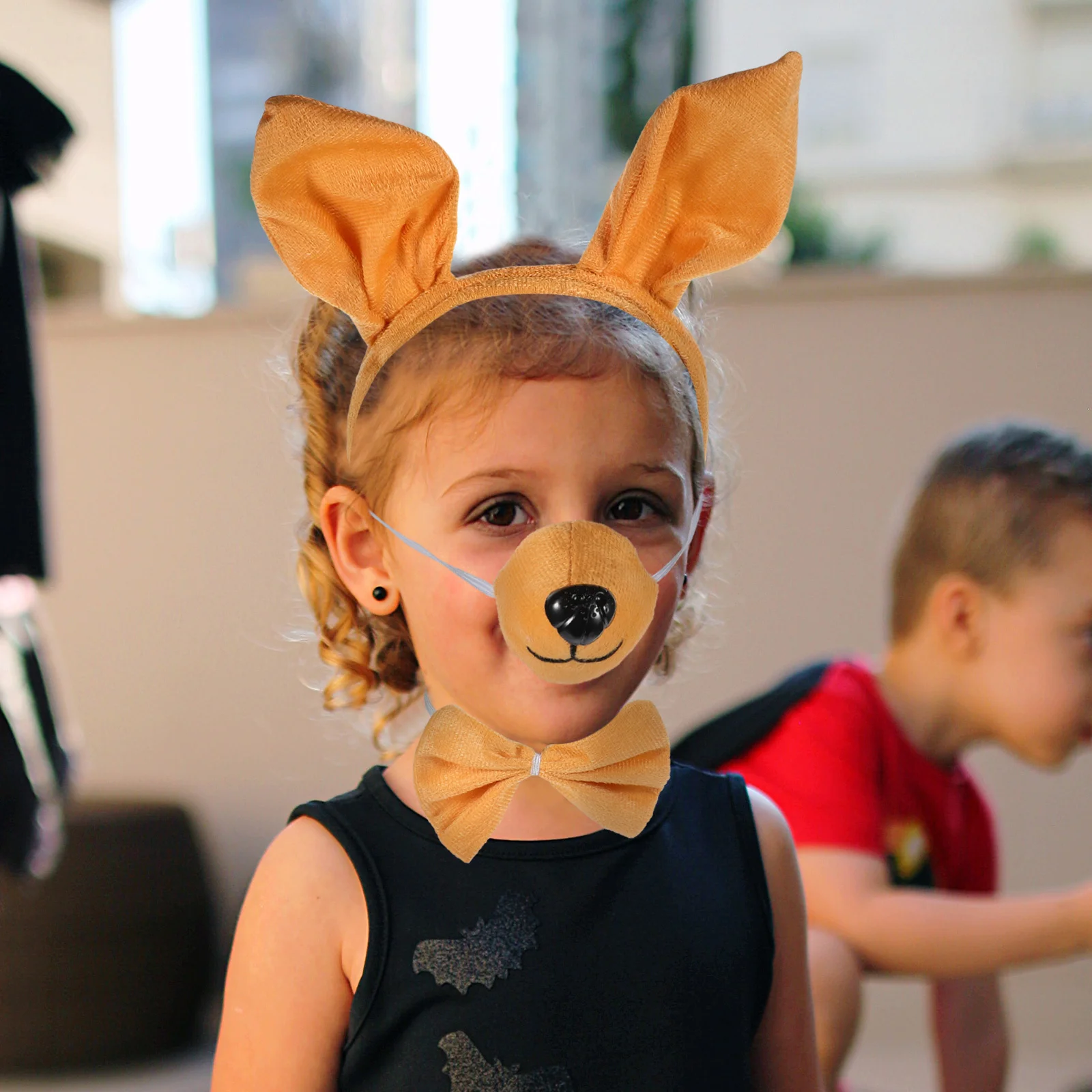 

Animal Ear Headband for and Women Cute Kangaroo Costume Set with Tail Bowtie Nose for Halloween Cosplay Party Fancy Dress