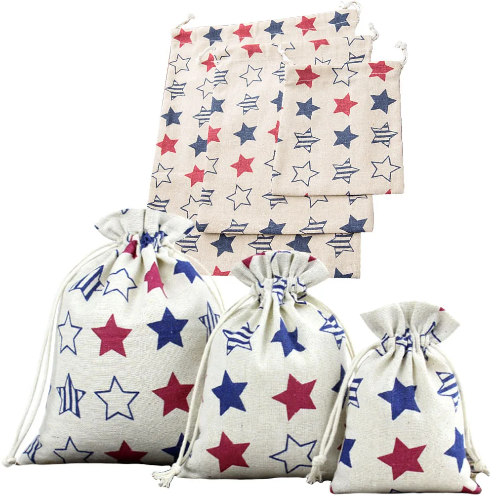 6 шт. мешочки на шнурке, хлопковые и льняные дышащие сумки для хранения одежды, носков, нижнего белья, органайзер для путешествий, домашний общежитие