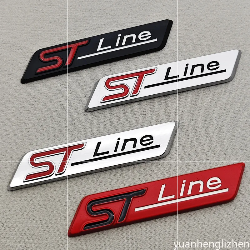 3D Metal Car Sticker ST Line Logo Fender Side Rear Trunk Badge Emblem Decal For Focus 3 4 MK3 MK4 Fiesta Escape Kuga PUMA refit
