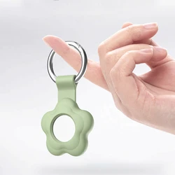 Flower Durable Anti-Scratch Anti-Lost Sleeve Keychain Case For Apple AirTag Pet Location Tracker Soft Silicone Protective Cover