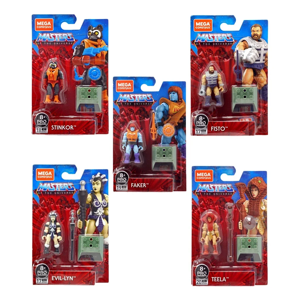 

Mega Bloks Construx Heroes He-Man The Masters of Universe Figure Joints Stinkor Faker Fisto Teela Evil-LYN Block Toy Collection