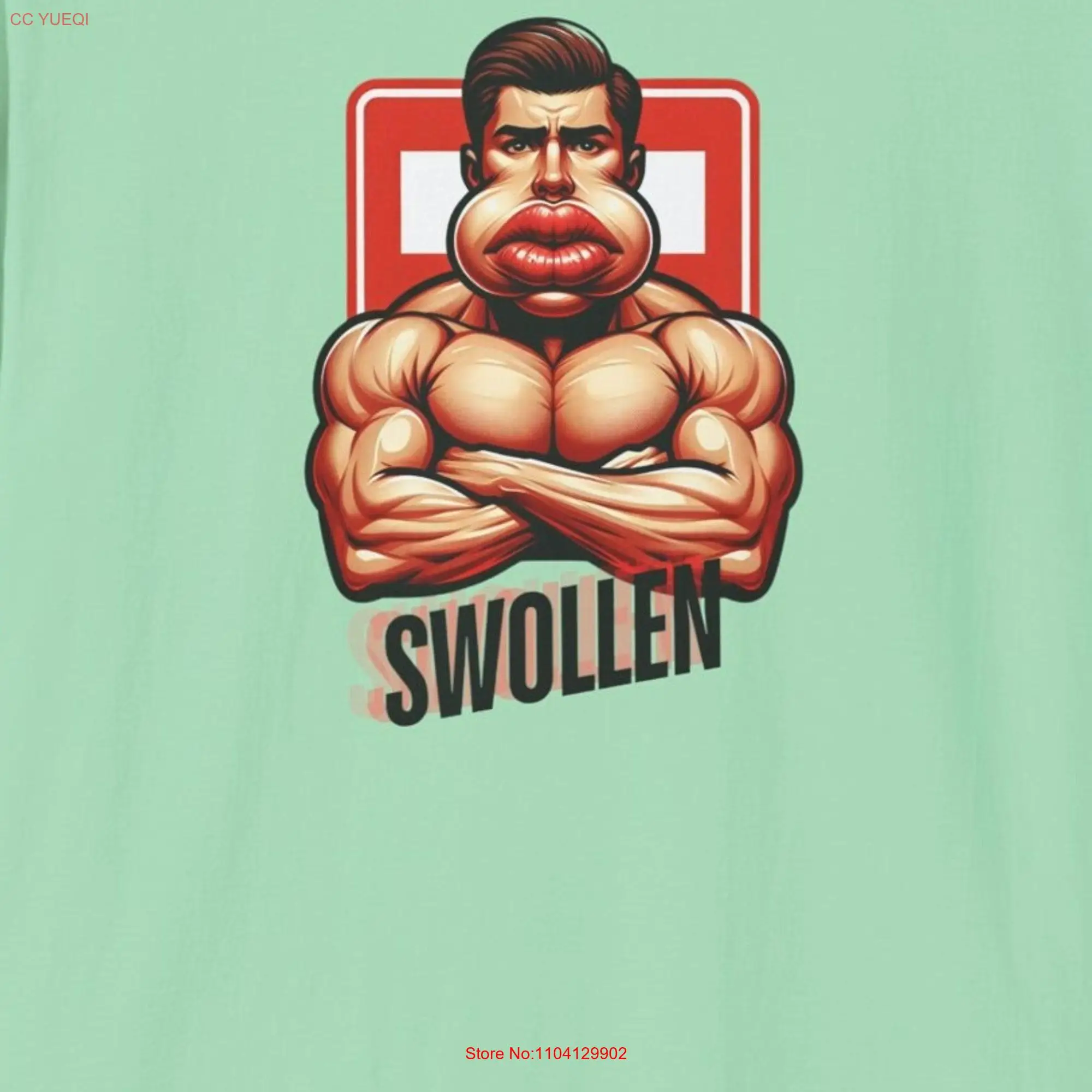 Swollen T Shirt Muscle Builder Weightlifting Weightlifter Weight Body Funny Swoll Mewing long or short sleeves