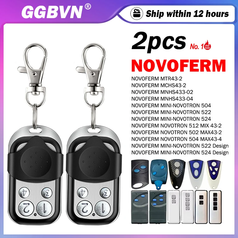 

Work With NOVOFERM MINI NOVOTRON 502 522 524 512 MAX43-2 MAX43-4 MIX43-2 MNHS433-02 433.92MHz Garage Door / Gate Remote Control
