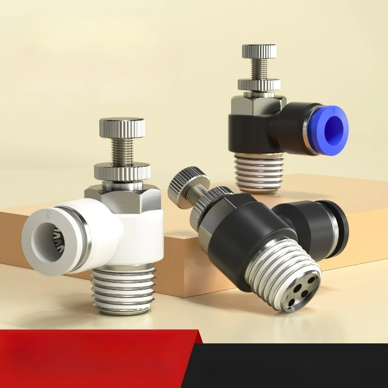 Pneumatic Trachea Quick White/Blue/Black Connector SL Throttle Valve SL4/6/8/10/12-M5/01/02/03/04 Cylinder Adjustable New