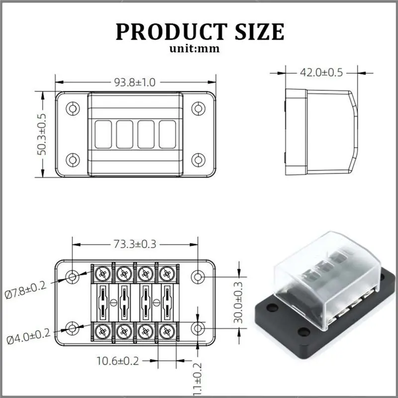 Daily Sale 12V 10Ka 4-In 4-Out 4-Way Blade-Type Fuse Holder Disconnecting Capacity For Automobiles Trucks Etc
