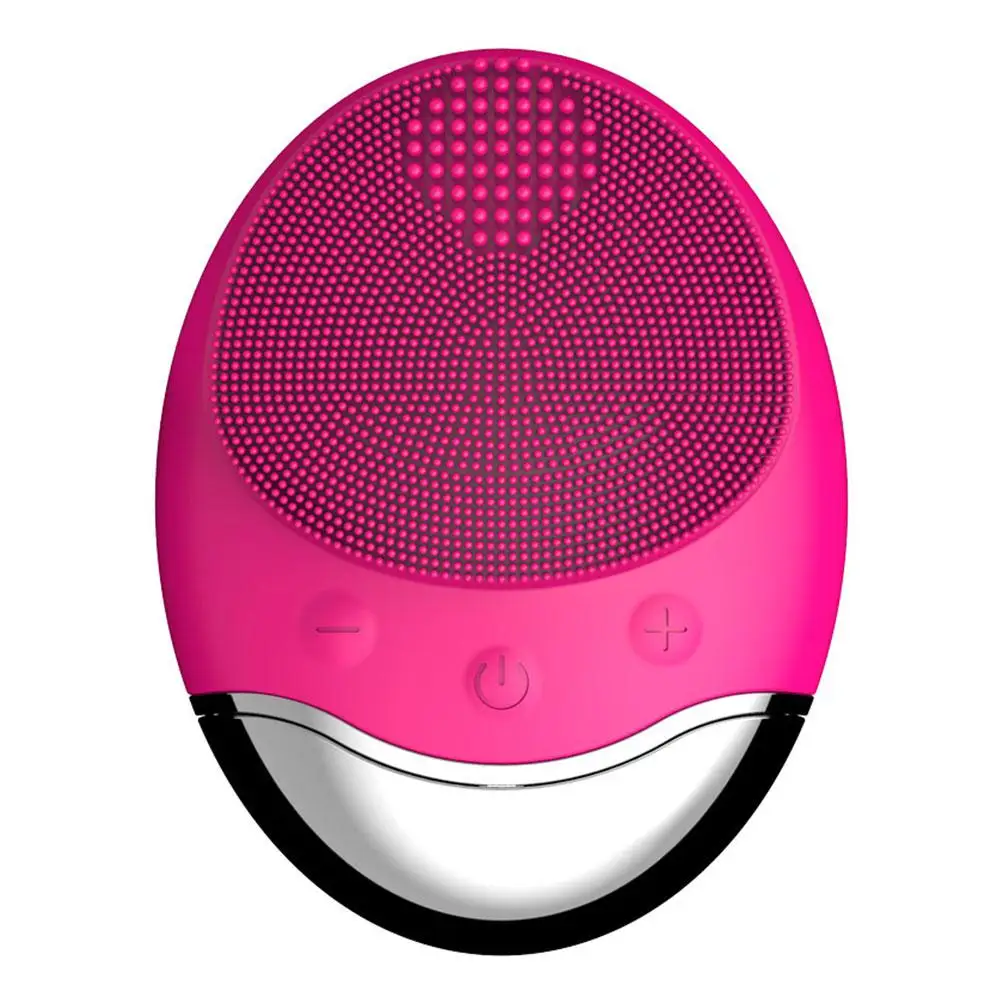 Electric Face Cleaner Sonic Silicone Facial Cleansing Brush Electric Ultrasonic Vibrating Face Massager Mini Pore Deep Cleaning