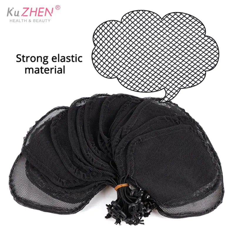 Hairnet Ponytail Hair Net Base Wig Cap For Making Afro Puff Drawstring Ponytail Adjustable Strap Wig Accessories Weave Hair Bun