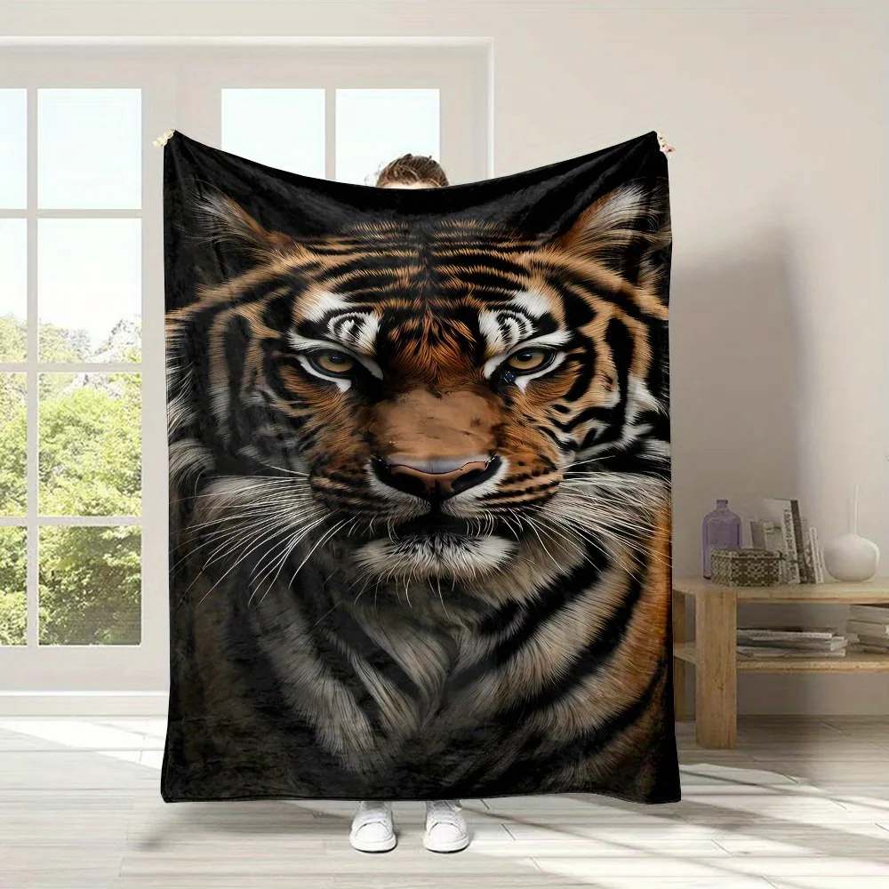 

Уютное фланелевое одеяло с тигровым принтом — мягкое, теплое и двустороннее для всех сезонов — идеальный подарок для семьи и друзей