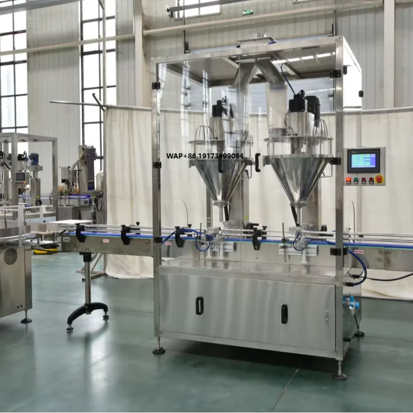 Baby Milk Whey Protein Coffee Powder Tin Can Dosing Filling  Milk Powder Packing Machine Bottling Canning Production Line