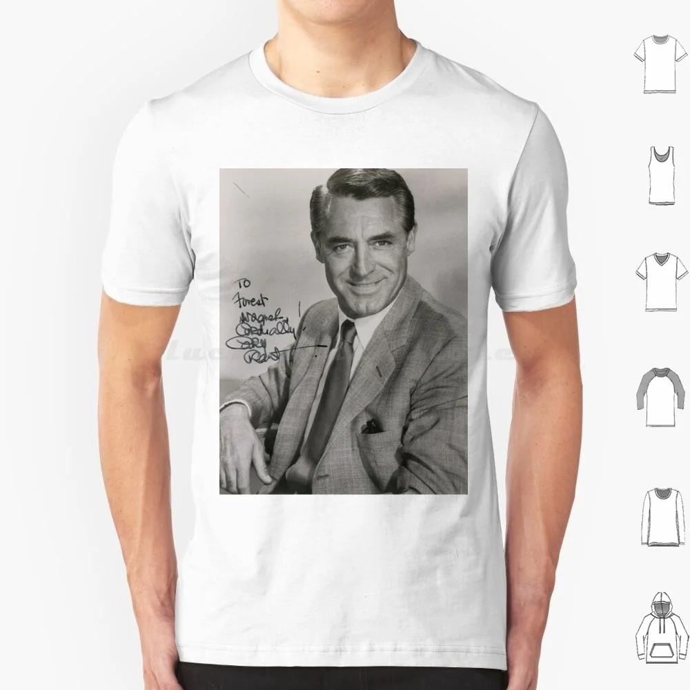 Cary Grant Autograph T Shirt Men Women Kids 6xl Cary Grant Actor Movie Film Celebrity Vintage Classic Star Famous Hollywood