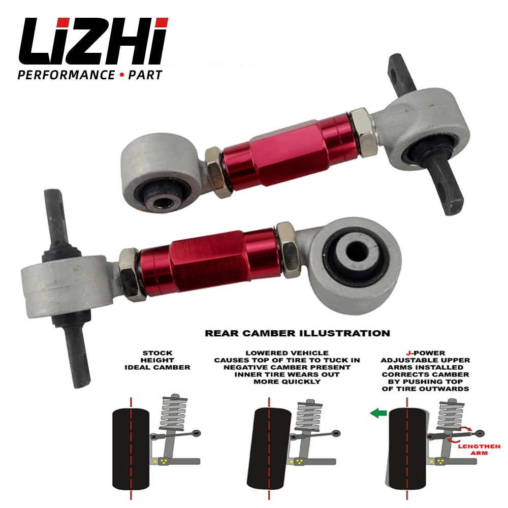 LIZHI RACING - Left + Right Rear Camber KiT FOR HONDA ACURA CIVIC INTEGRA CRX REAR CAMBER ARM KIT EG EK DC2 EF LZ9851