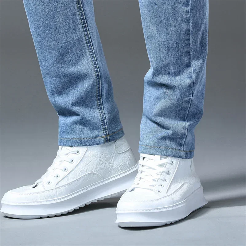 2024 Fashion Men's Stretch Retro Blue Jeans Business Straight Leg Loose Classic Jeans Casual Denim Long Pants All Match Trousers