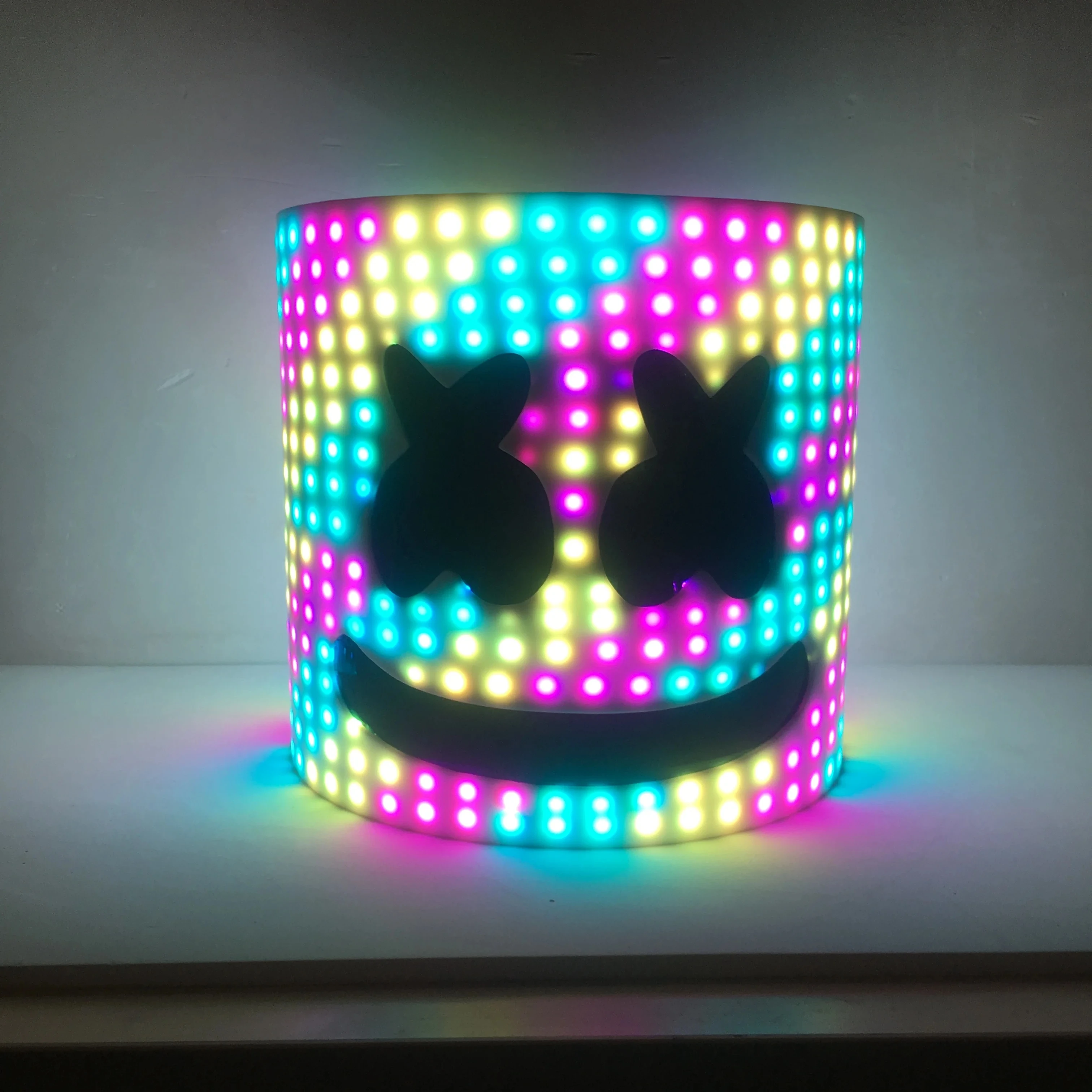 LED Illuminated Mask Lighting Up Helmet Nightclub Dance DJ Clubwear Stage Performance Props Luminous Headgear