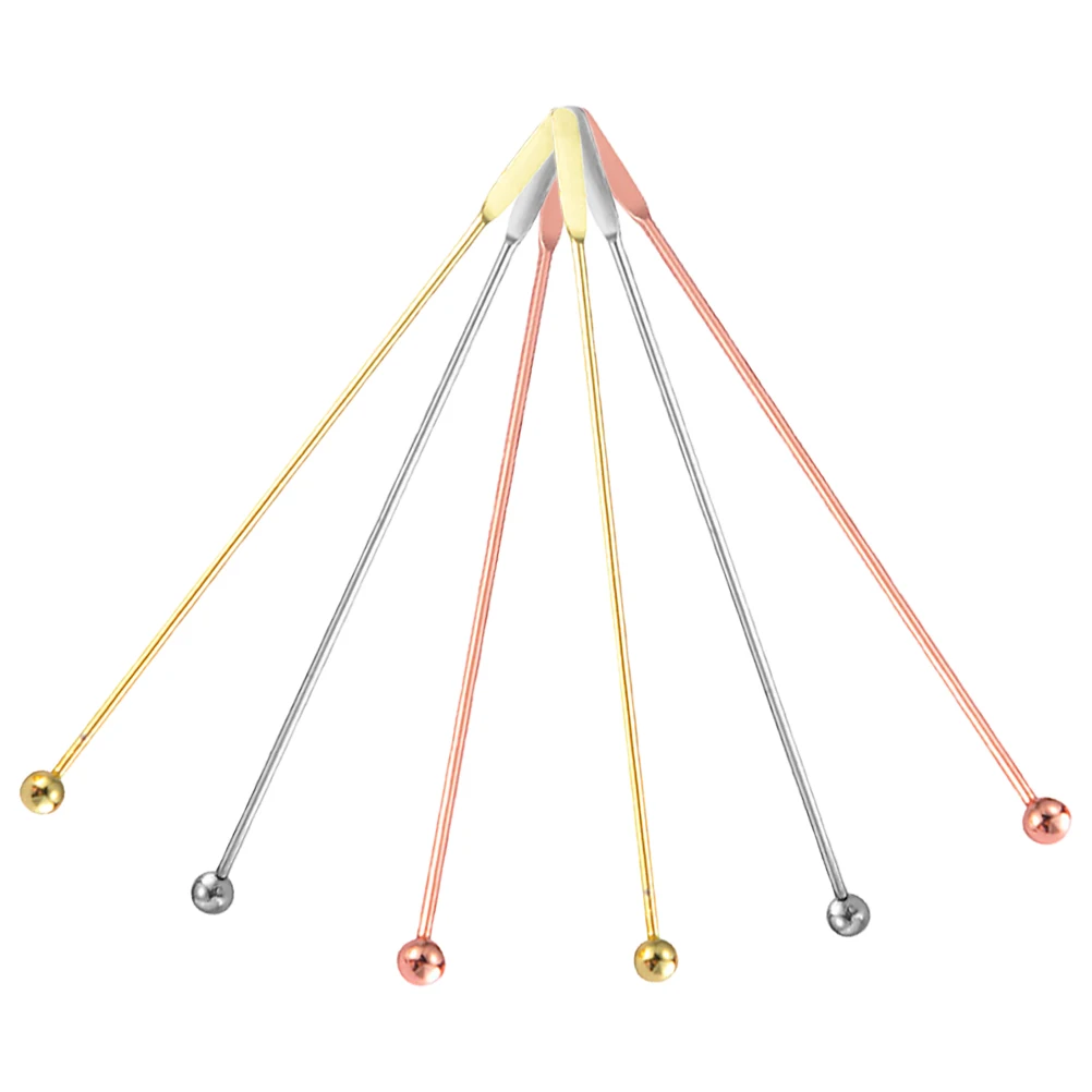 

6Pcs Metal Coffee Stirrers Stainless Steel Reusable Drink Mixers with Ergonomic Design for Smooth Stirring in Cocktails Juice